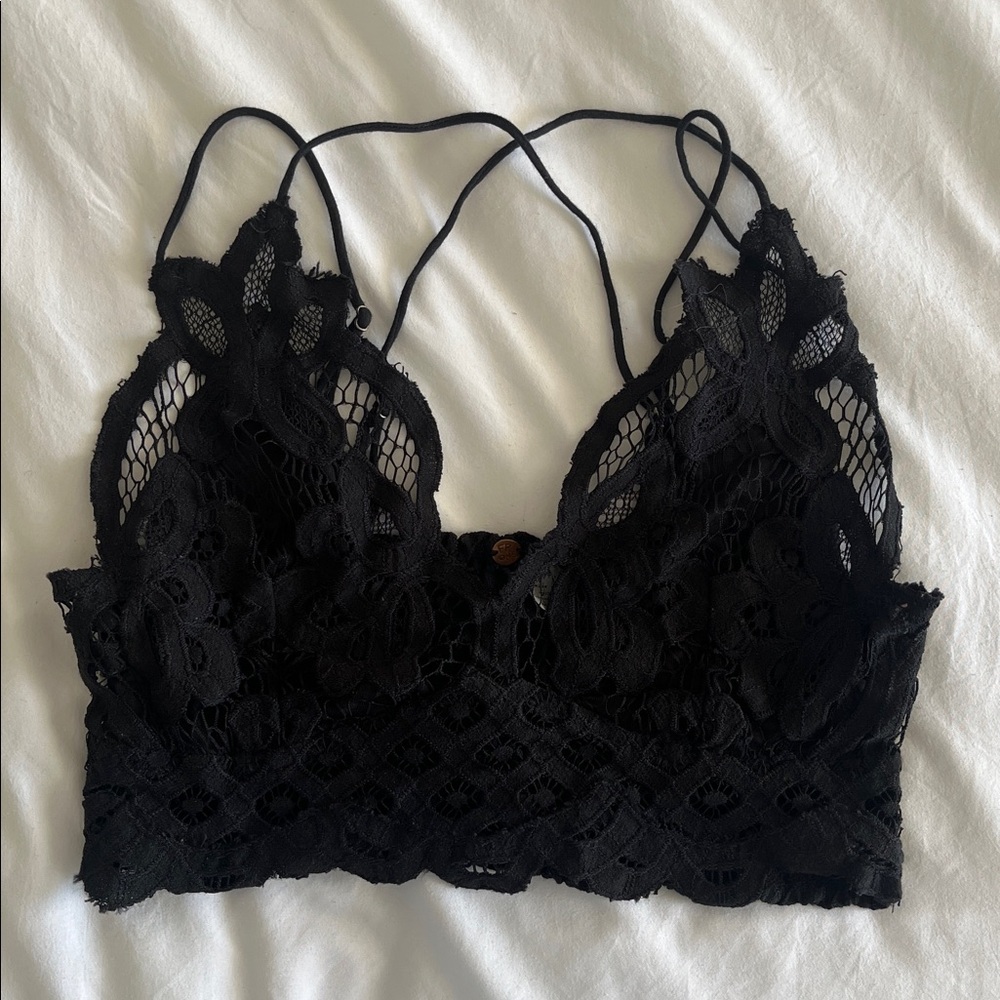 Free People Adella Black Lace Bralette